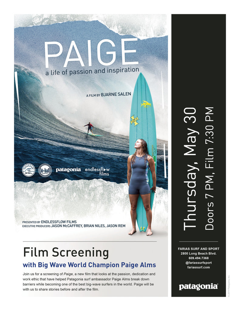 Patagonia Surf Ambassador PAIGE ALMS @ Farias- Thursday May 30th